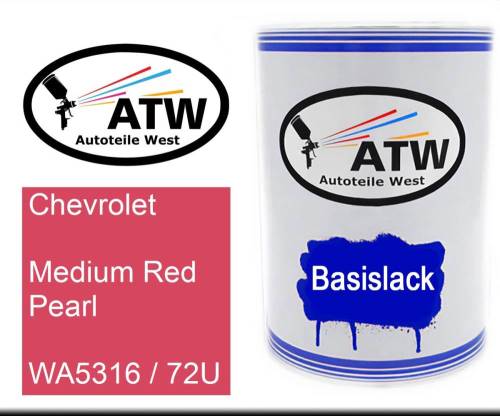 Chevrolet, Medium Red Pearl, WA5316 / 72U: 500ml Lackdose, von ATW Autoteile West.